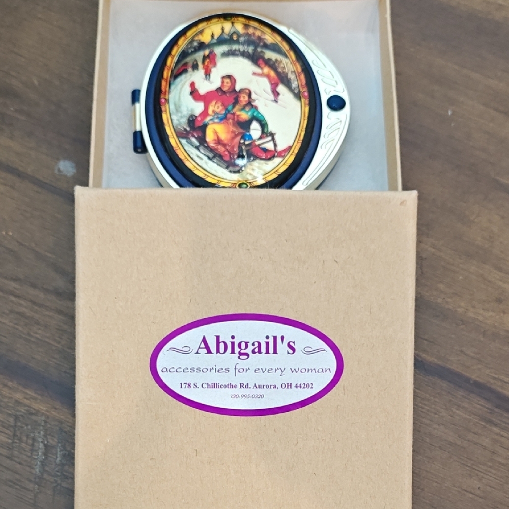 Colorful Winter Scene Compact Mirror - Picture 2 of 5